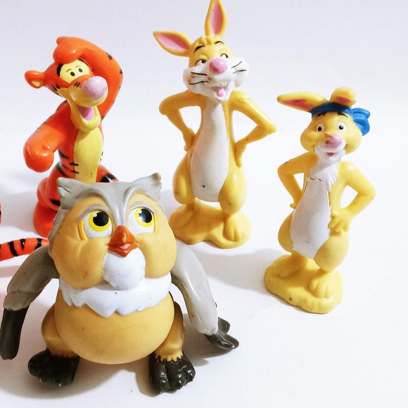 Vtg Pirate Disney Winnie the Pooh PVC Figures Set of 5 Tigger Owl & Rabbit (mt) - Picture 4 of 5